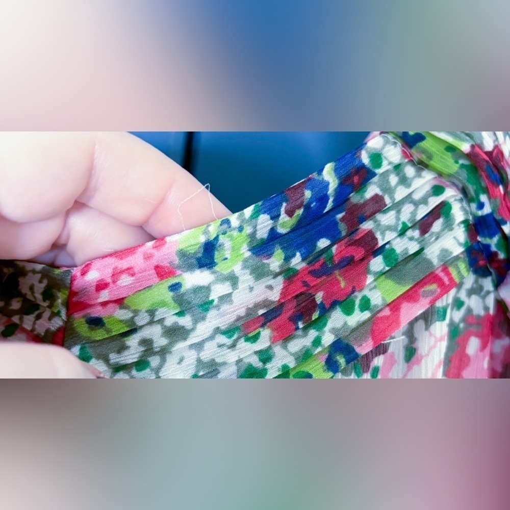 Cremieux Floral Sundress Dress S M Accordion Pleat Cottage Grandma Core Romance - Picture 3 of 7